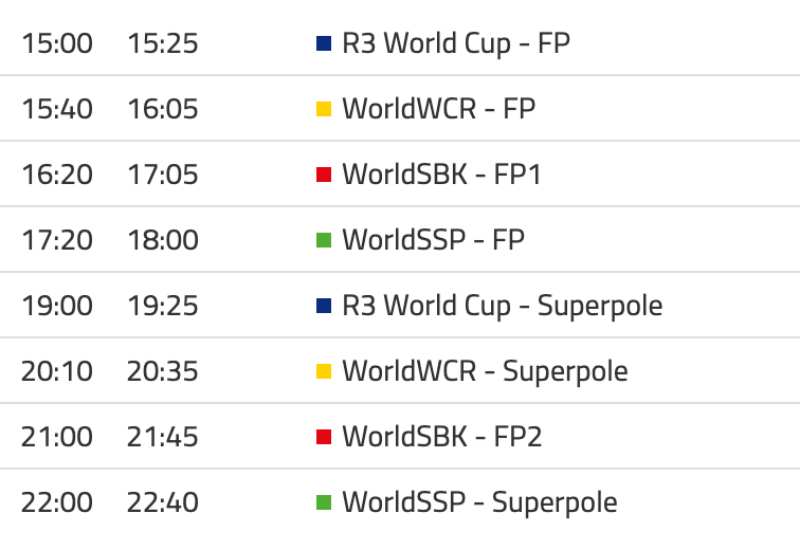 Schedule WorldSBK 2024 Round 5-1