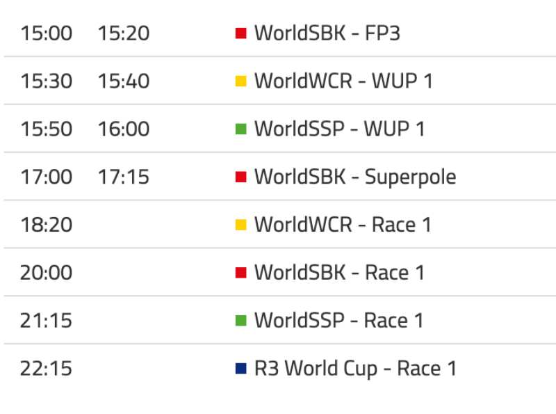 Schedule WorldSBK 2024 Round 5-1