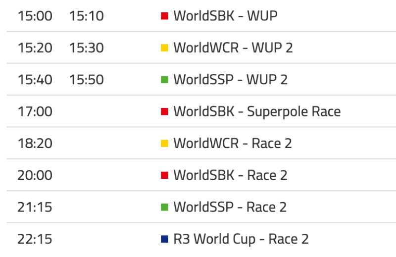 Schedule WorldSBK 2024 Round 5-1