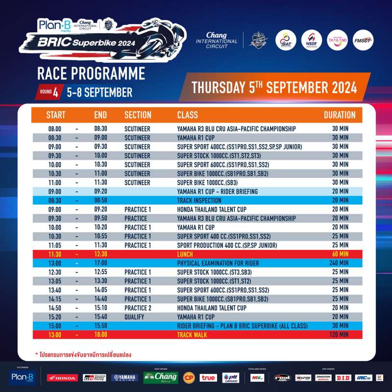 _schedule Plan B Media BRIC Superbike 2024 Round 4-1